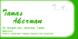 tamas akerman business card