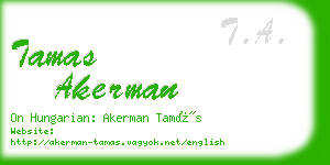 tamas akerman business card